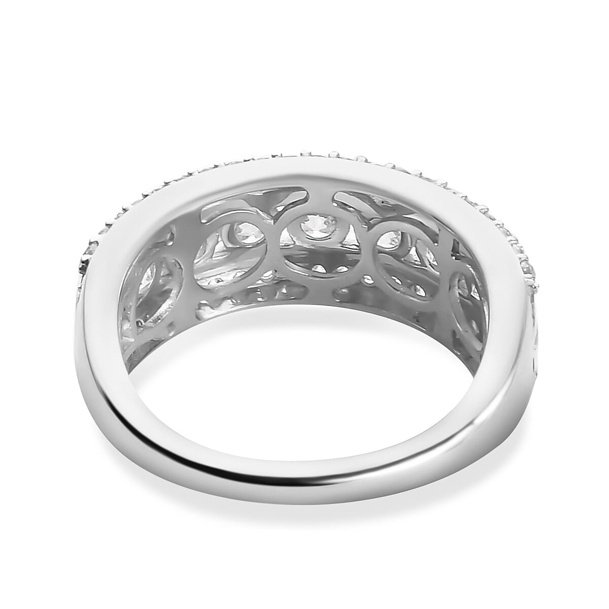 Luxoro Finest CZ 2.30 ctw Band Ring, 10K White Gold Band Ring, Gold Gifts (7.50 In) (Size 7.5) image number 4