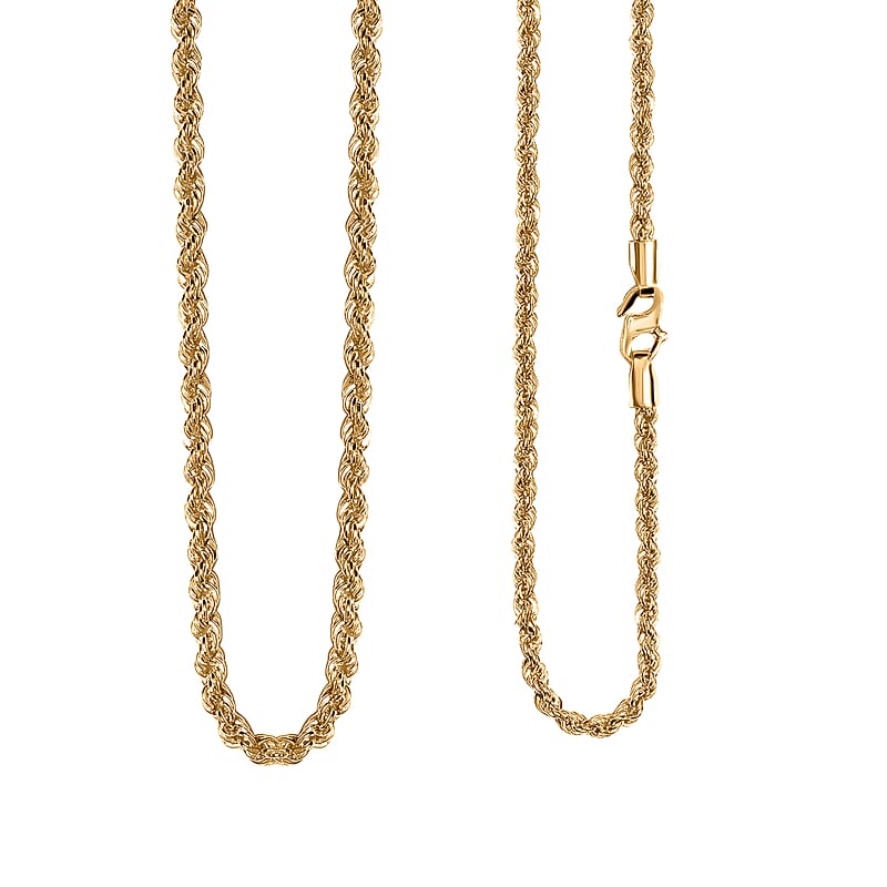 22K Yellow Gold Rope Chain, Gold Rope Necklace, Yellow Gold Rope Chain, 18 Inches Gold Chain 2mm 2.70 Grams