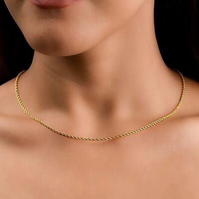 22K Yellow Gold Rope Chain, Gold Rope Necklace, Yellow Gold Rope Chain, 18 Inches Gold Chain 2mm 2.70 Grams