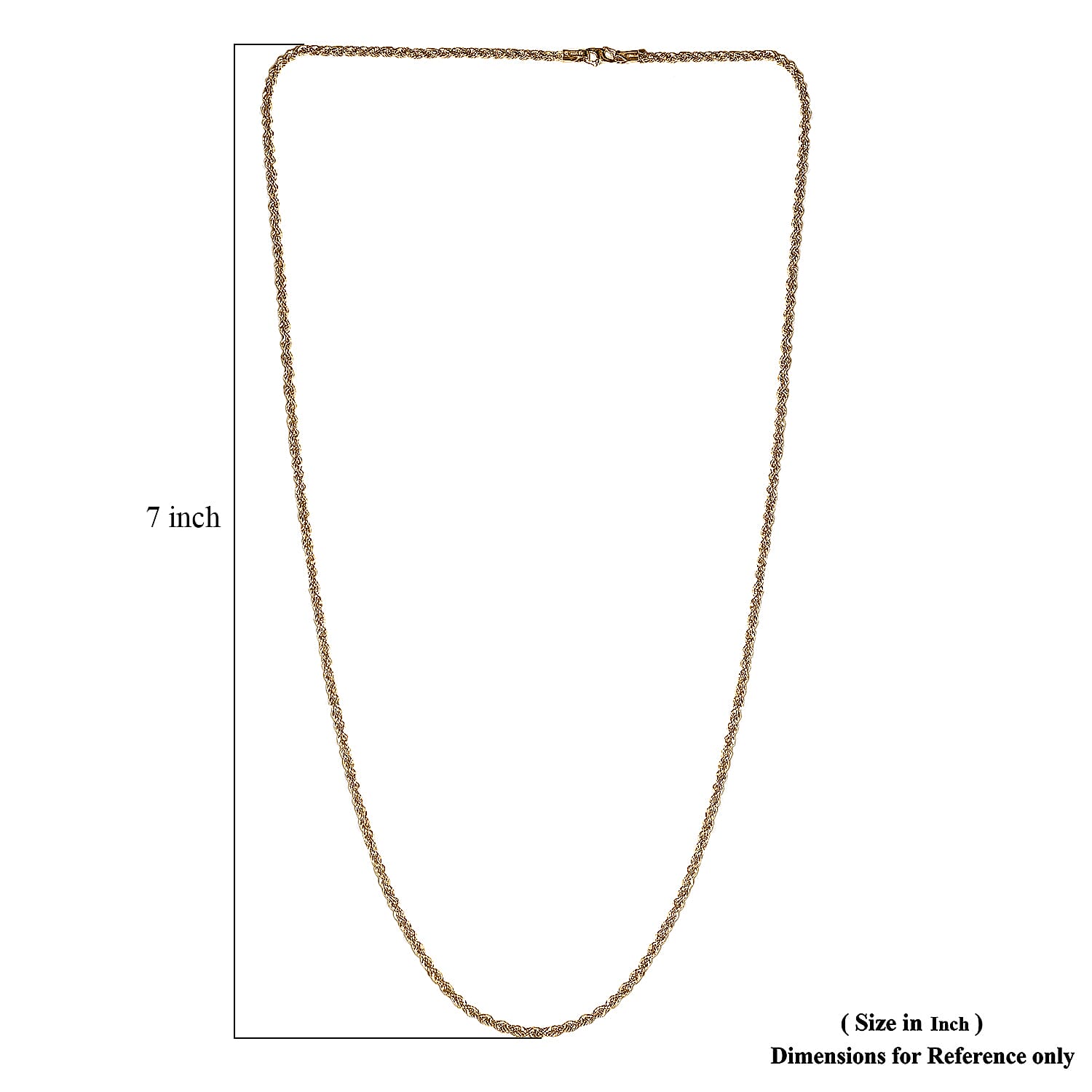 22K Yellow Gold Rope Chain, Gold Rope Necklace, Yellow Gold Rope Chain, 18 Inches Gold Chain 2mm 2.70 Grams