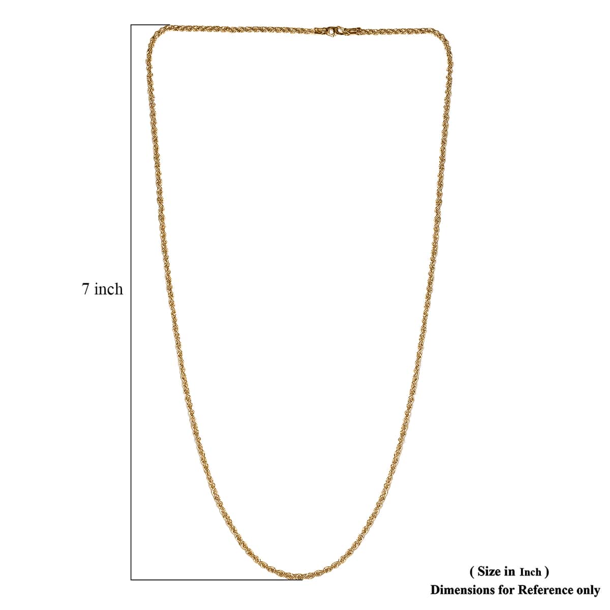 22K Yellow Gold Rope Chain, Gold Rope Necklace, Yellow Gold Rope Chain, 18 Inches Gold Chain 2mm 2.70 Grams image number 6