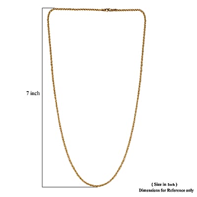 22K Yellow Gold Rope Chain, Gold Rope Necklace, Yellow Gold Rope Chain, 18 Inches Gold Chain 2mm 2.70 Grams
