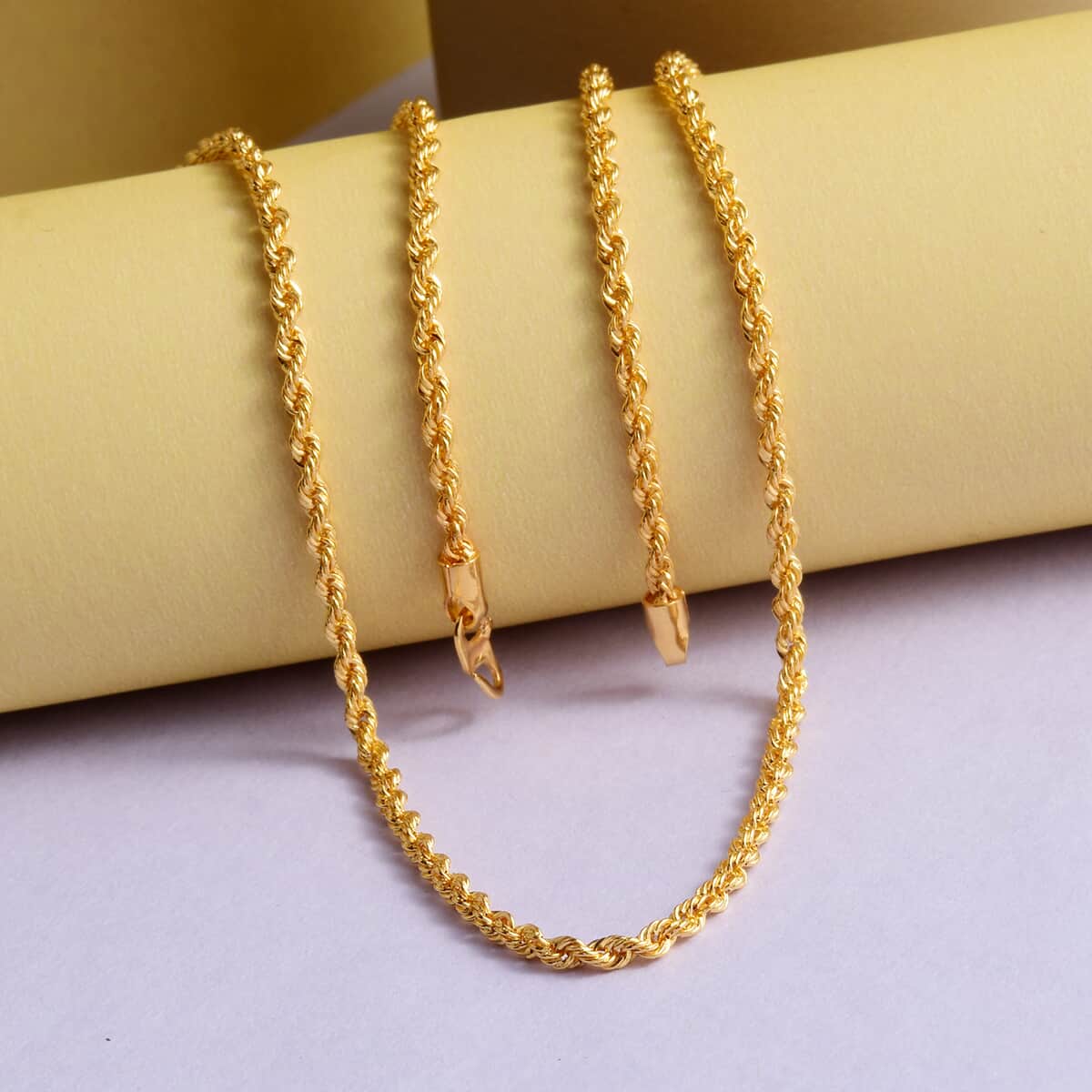 22K Yellow Gold Rope Chain Necklace | Gold Rope Necklace | 20 Inches Chain Necklace | Gold Chains For Her 3. Grams image number 1