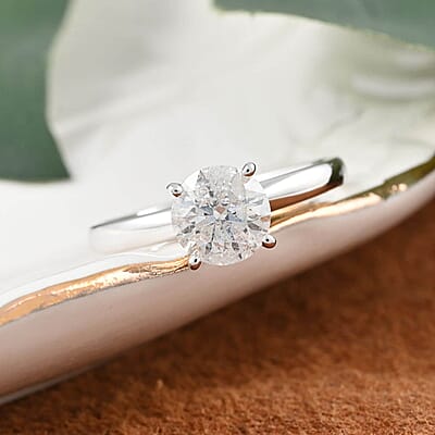 10K White Gold Diamond Solitaire Ring (Size 10.0) 1.25 ctw