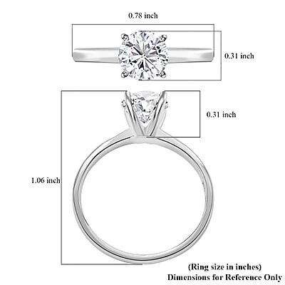 10K White Gold Diamond Solitaire Ring (Size 10.0) 1.25 ctw