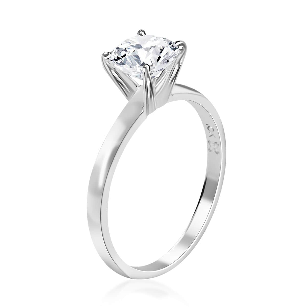 10K White Gold Diamond Solitaire Ring (Size 6.0) 1.25 ctw image number 3
