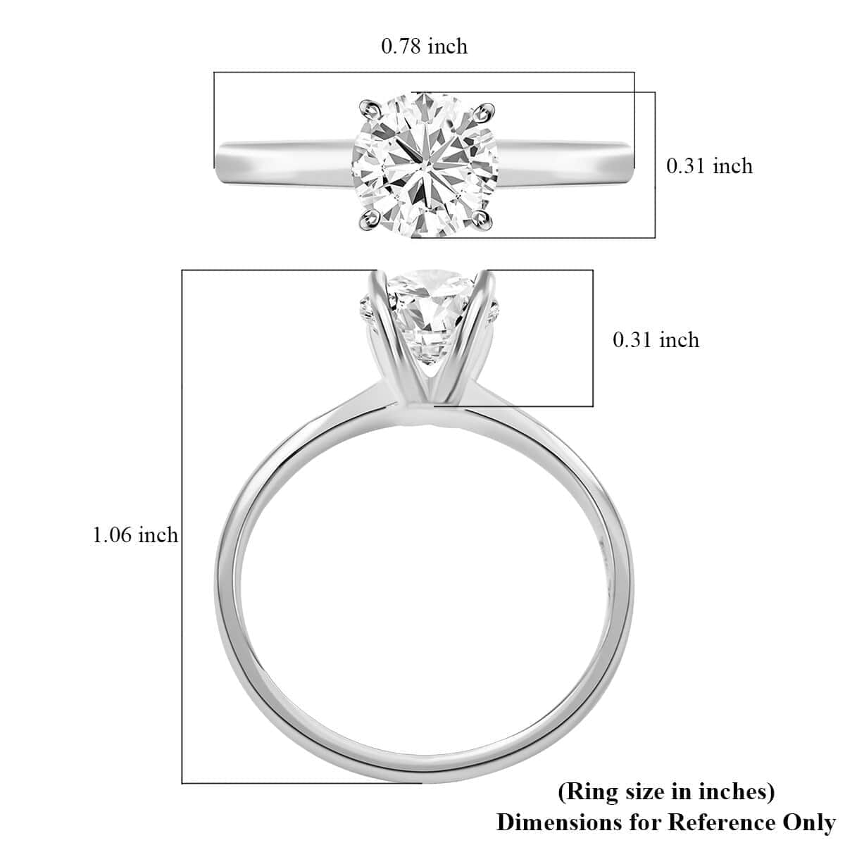 10K White Gold Diamond Solitaire Ring (Size 6.0) 1.25 ctw image number 4