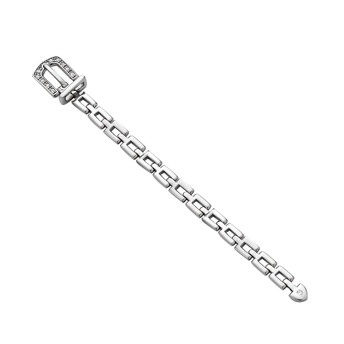 Natural White Zircon Adjustable Ring in Rhodium Over Sterling Silver (Size 5-10) 0.20 ctw image number 2