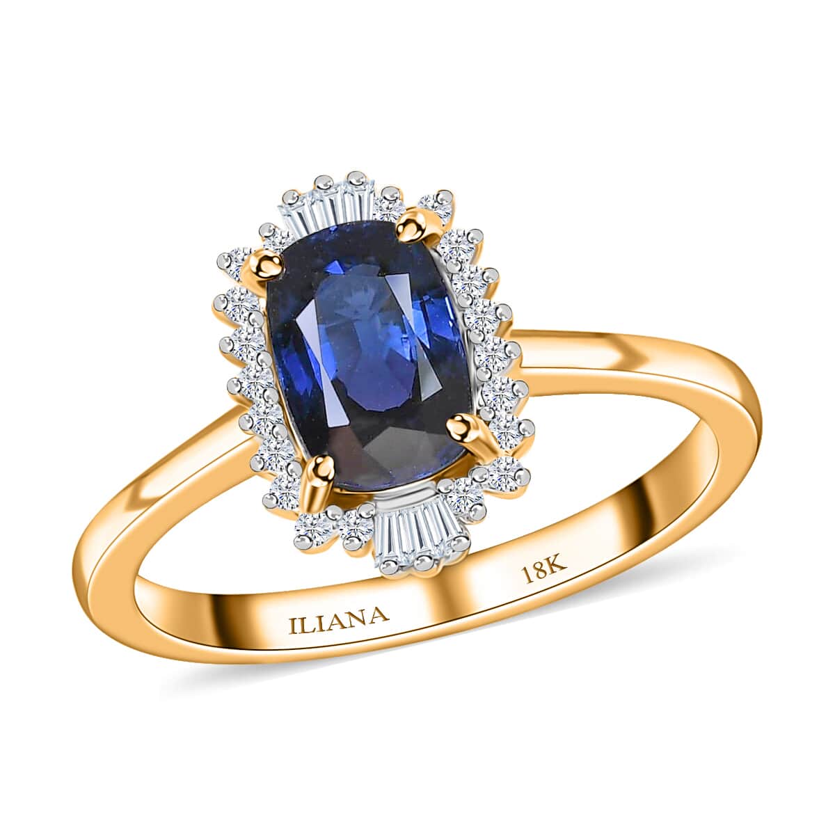 Iliana 18K Yellow Gold AAA Tanzanian Color Change Sapphire and G-H SI Diamond Ring (Size 7.0) 4 Grams 1.90 ctw image number 0