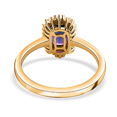 Iliana 18K Yellow Gold AAA Tanzanian Color Change Sapphire and G-H SI Diamond Ring (Size 7.0) 4 Grams 1.90 ctw