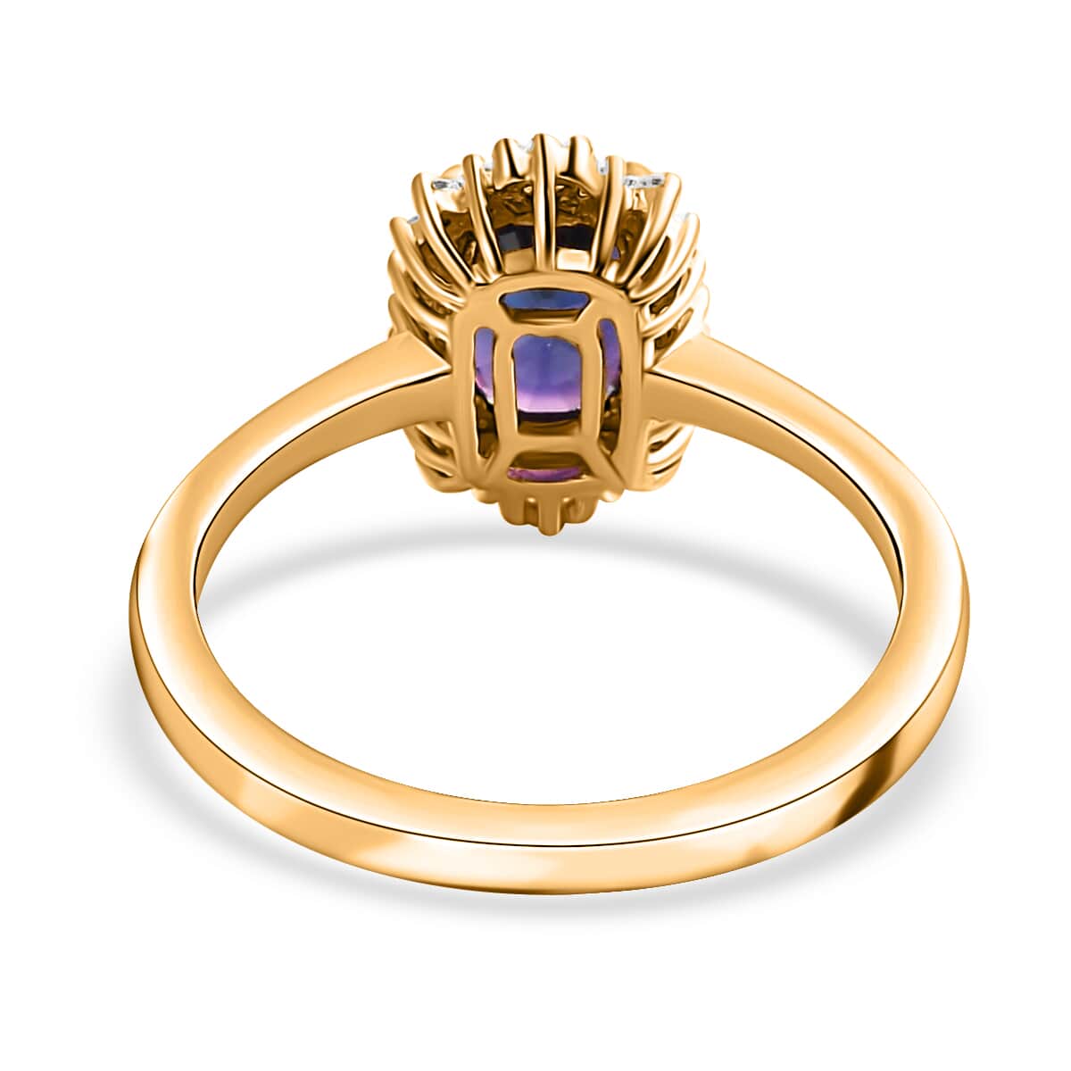Iliana 18K Yellow Gold AAA Tanzanian Color Change Sapphire and G-H SI Diamond Ring (Size 7.0) 4 Grams 1.90 ctw image number 4