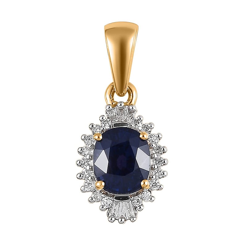 Iliana 18K Yellow Gold AAA Tanzanian Color Change Sapphire and G-H, SI Diamond Pendant 1.35 ctw