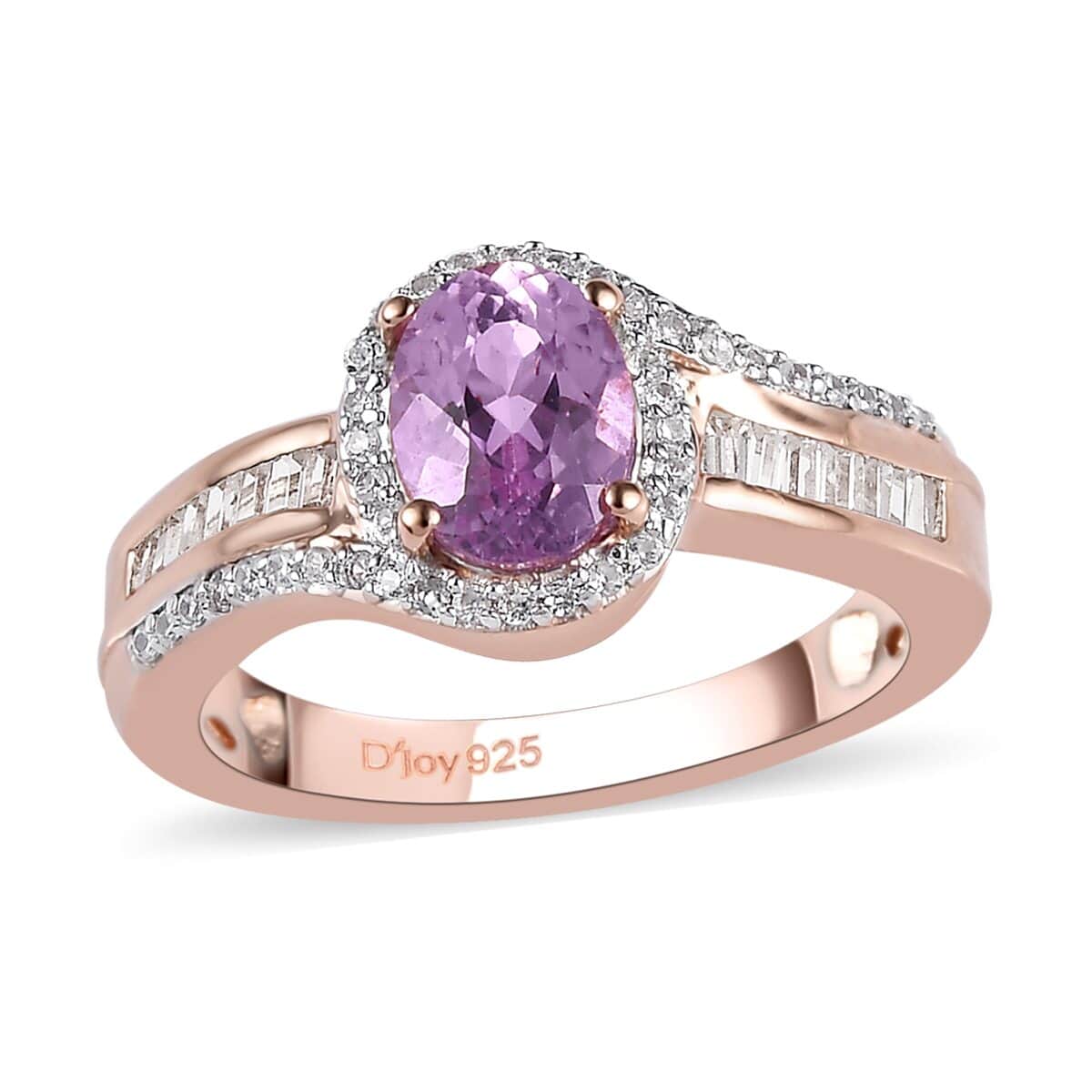 AAA Patroke Kunzite and Natural White Zircon Ring in Platinum Over Sterling Silver 3.25 ctw image number 0