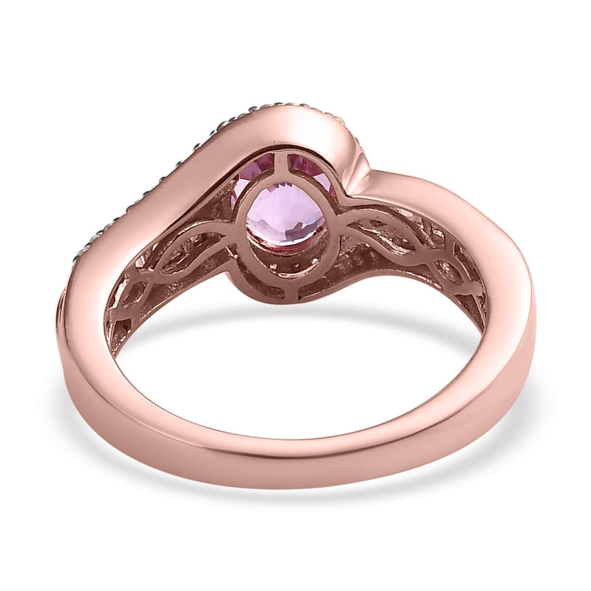 AAA Patroke Kunzite and Natural White Zircon Ring in Platinum Over Sterling Silver 3.25 ctw image number 4