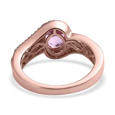 AAA Patroke Kunzite and Natural White Zircon Ring in Platinum Over Sterling Silver (Size 9.0) 3.25 ctw image number 4