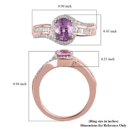 AAA Patroke Kunzite and Natural White Zircon Ring in Platinum Over Sterling Silver (Size 9.0) 3.25 ctw image number 5