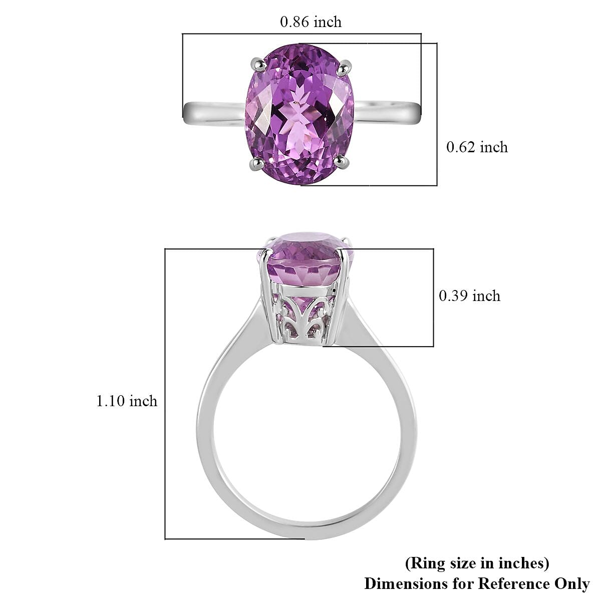 RHAPSODY 950 Platinum AAAA Patroke Kunzite Solitaire Ring 6.70 Grams 7.50 ctw image number 5