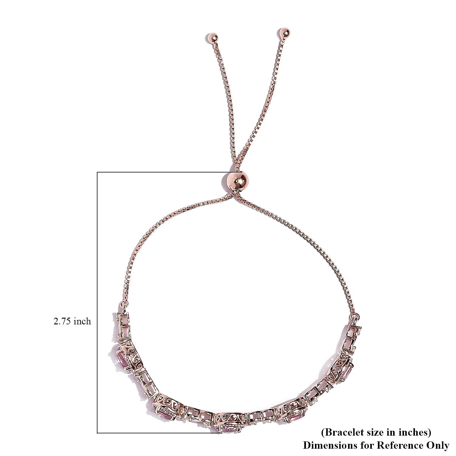 AAA Patroke Kunzite and Moissanite Bracelet in Vermeil RG Over Sterling Silver (10.50 In) 6.00 ctw