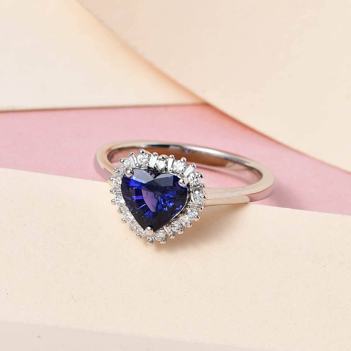 RHAPSODY 950 Platinum AAAA Tanzanian Color Change Sapphire and E-F VS2 Diamond Ring (Size 7.0) 4.50 Grams 1.85 ctw image number 1
