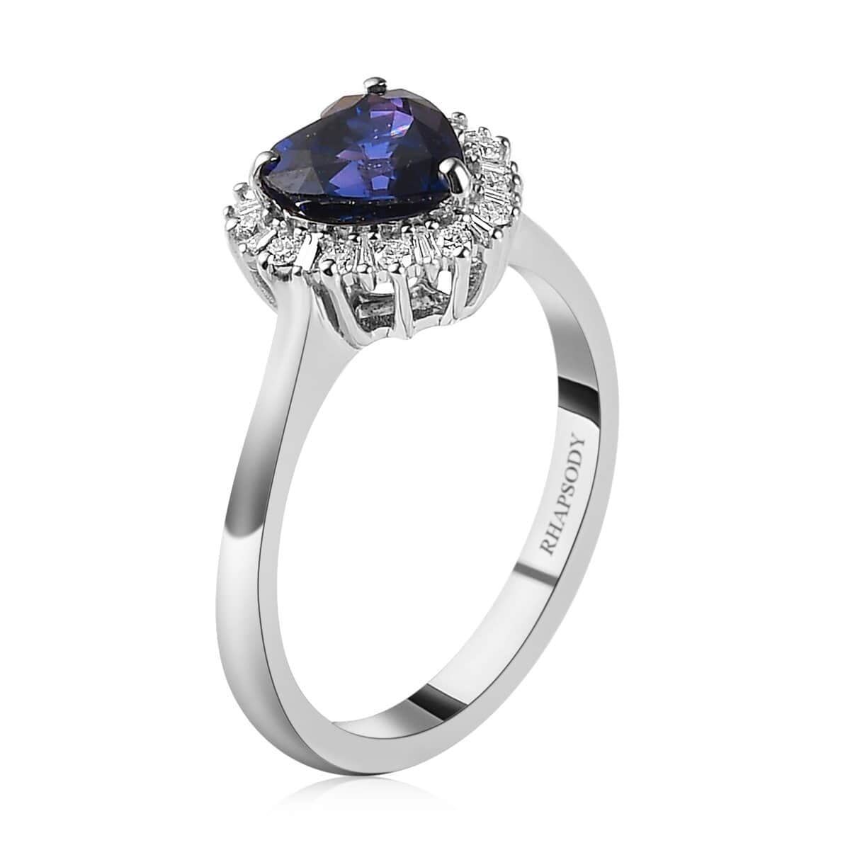 RHAPSODY 950 Platinum AAAA Tanzanian Color Change Sapphire and E-F VS2 Diamond Ring (Size 7.0) 4.50 Grams 1.85 ctw image number 3