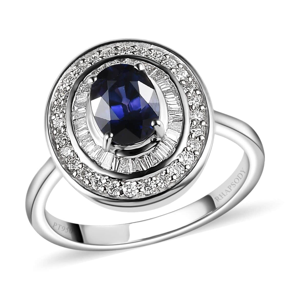 Rhapsody 950 Platinum AAAA Tanzanian Color Change Sapphire and E-F VS2 Diamond Ring (Size 7.0) 5.20 Grams 2.10 ctw image number 0