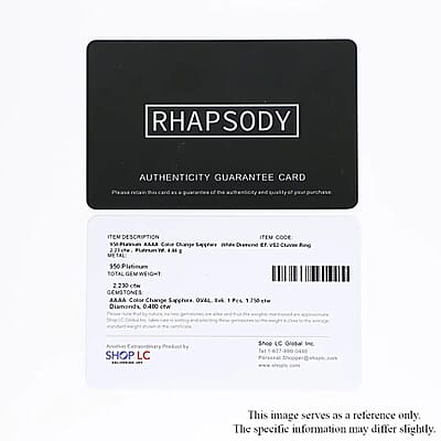 Rhapsody 950 Platinum AAAA Tanzanian Color Change Sapphire and E-F VS2 Diamond Ring (Size 7.0) 5.20 Grams 2.10 ctw