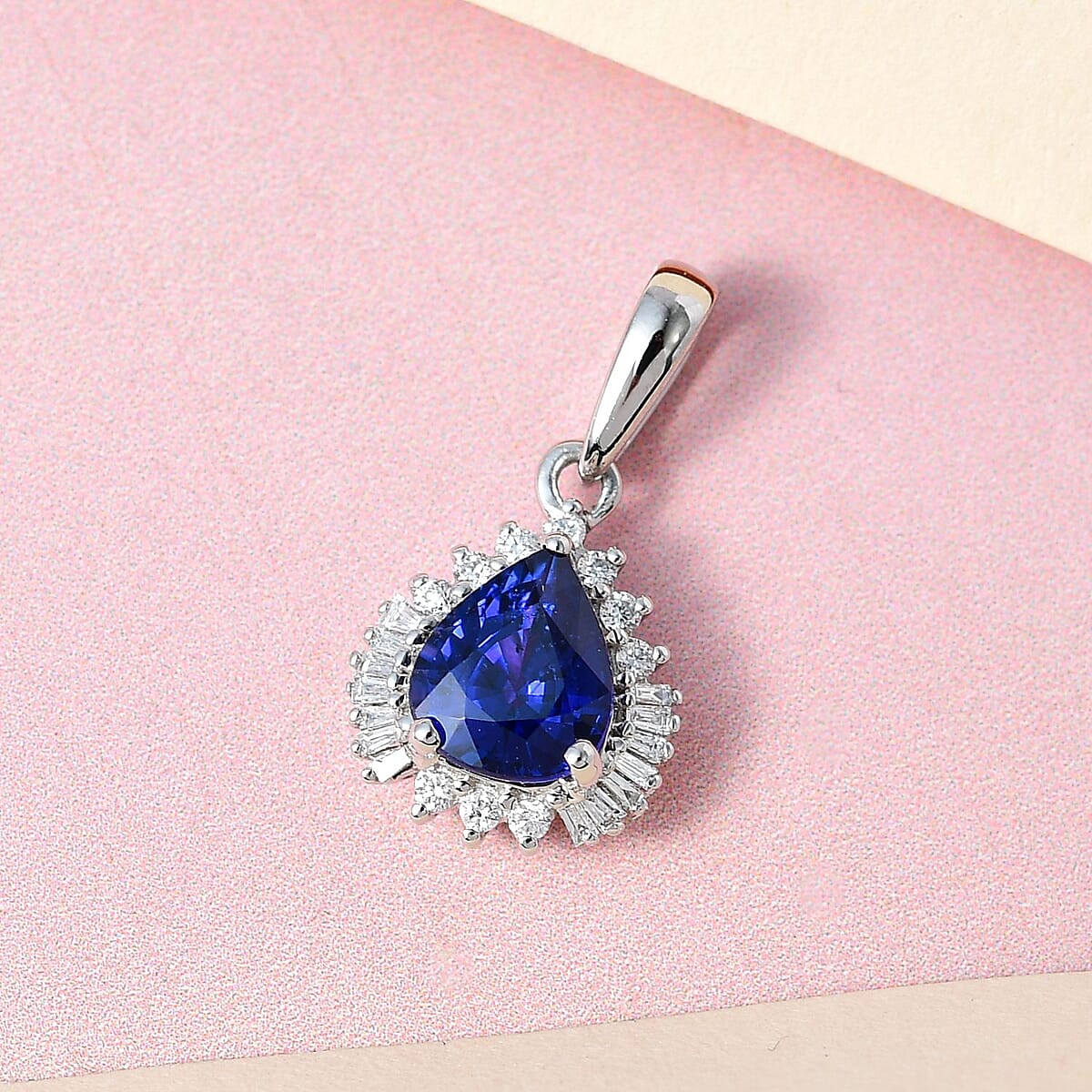 Rhapsody 950 Platinum AAAA Tanzanian Color Change Sapphire and E-F VS2 Diamond Pendant 1.50 ctw image number 1