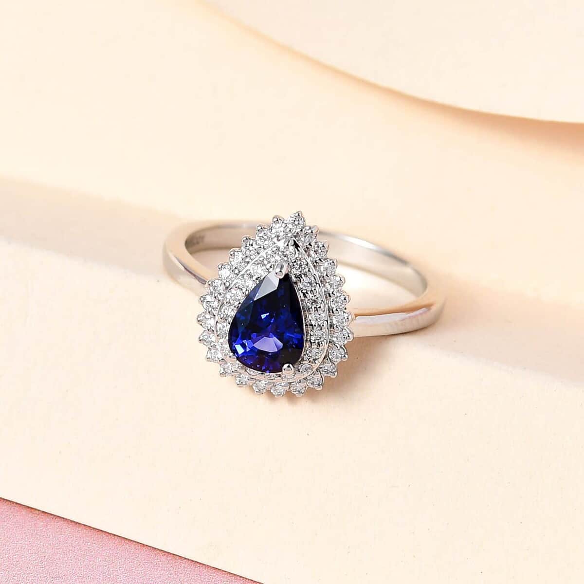 Rhapsody 950 Platinum AAAA Tanzanian Color Change Sapphire and E-F VS2 Diamond Ring (Size 7.0) 4.80 Grams 1.50 ctw image number 1