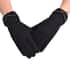 Black Warm Cashmere Gloves with Bowknot and Equipped Touch Screen Friendly | Driving Gloves | Bike Gloves | Winter Gloves | Cycling Gloves | Snow Gloves image number 0