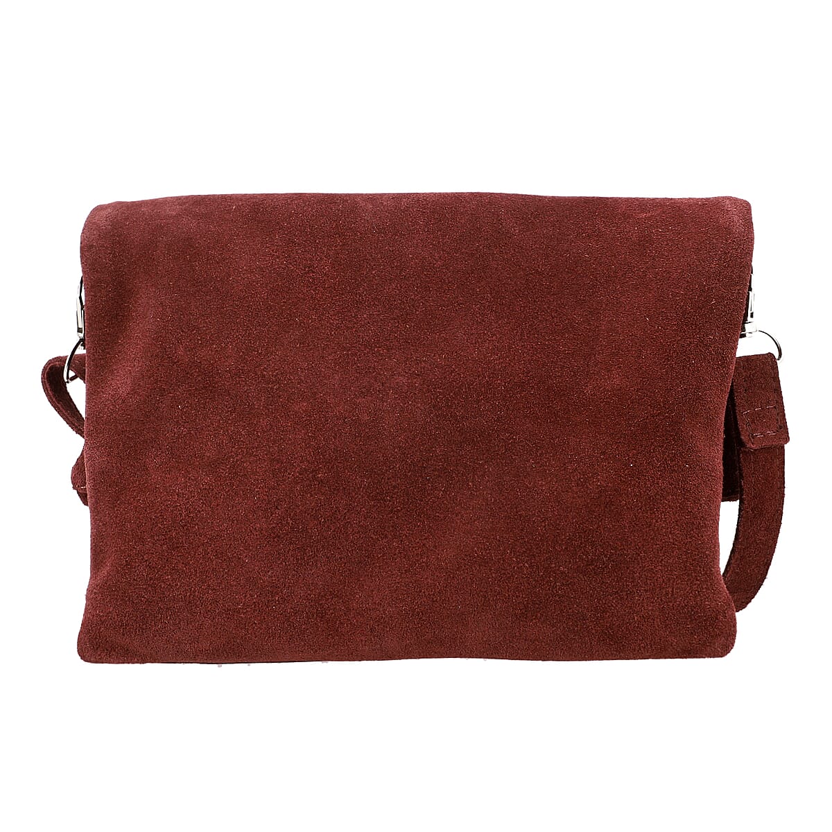 Burgundy Suede Genuine Leather Crossbody Bag image number 5