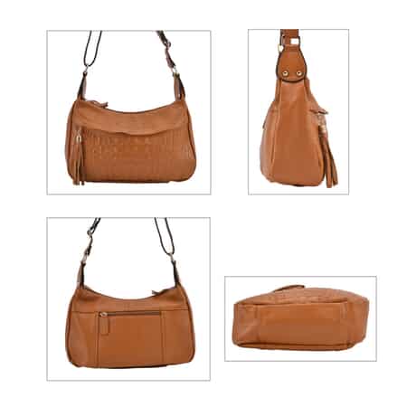 Buy Natural Fruit Dyeing Purple Color Genuine Leather Croco Embossed  Crossbody Bag at ShopLC.