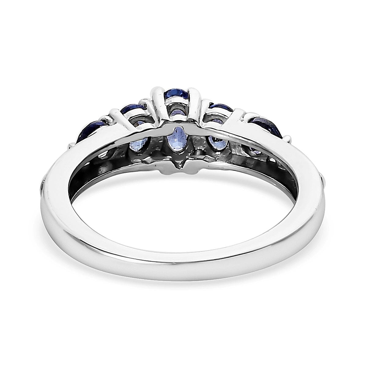 AAA Tanzanite 5 Stone Ring in Platinum Over Sterling Silver (Size 5.0) 0.85 ctw image number 4