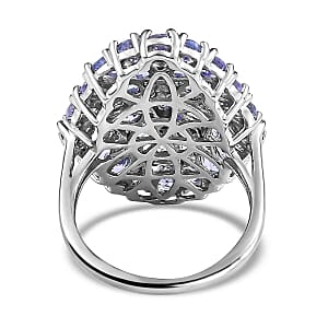 Tanzanite 4.80 ctw Ring in Platinum Over Sterling Silver (Size 8.0) (5.6 g)