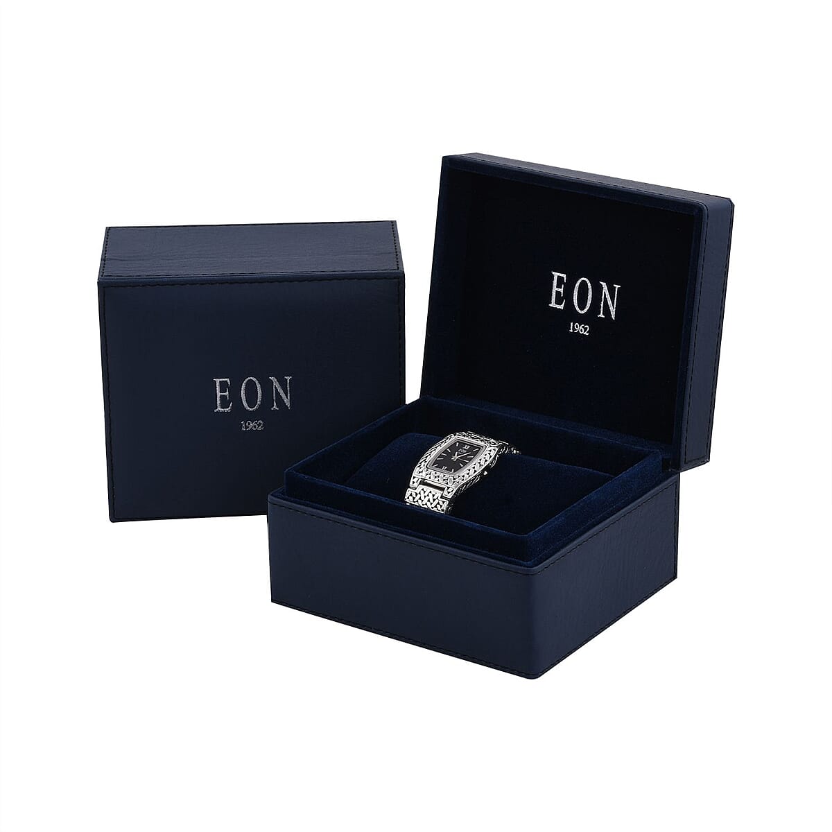 Eon 1962 Swiss Movement Black Onyx Bracelet Watch in Sterling Silver (7.50 In) (25.5x20.5mm) image number 6