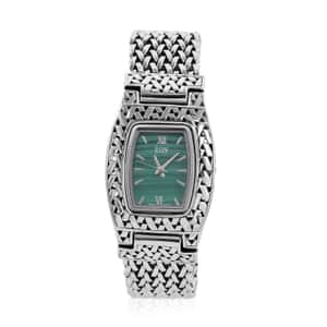 Eon 1962 Swiss Movement Malachite Bracelet Watch in Sterling Silver (8.00 In) (25.5x20.5mm)