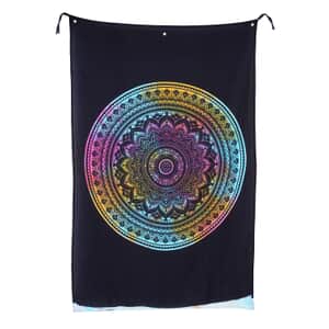 7272337-"100% Cotton Screen Printed Tie Dye Tapestry Wall Hanging Design: Elephant Color: Orange Size: 82x52 inches"