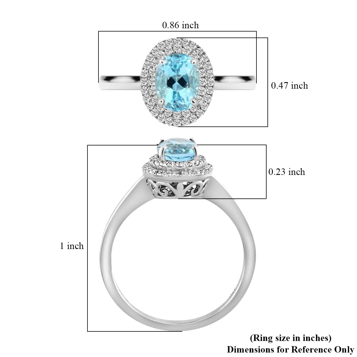 Certified & Appraised Iliana 18K White Gold AAA Santa Maria Aquamarine and G-H SI Diamond Double Halo Ring (Size 7.0) 1.00 ctw image number 5