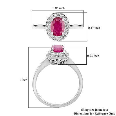 Certified & Appraised Iliana AAA Montepuez Ruby and G-H SI Diamond 1.10 ctw Double Halo Ring in 18K White Gold (Size 8.0)