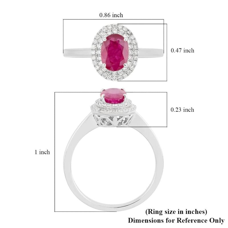 Certified & Appraised Iliana AAA Montepuez Ruby, Diamond Double Halo Ring in 18K White Gold 1.10 ctw (Size 9.0)