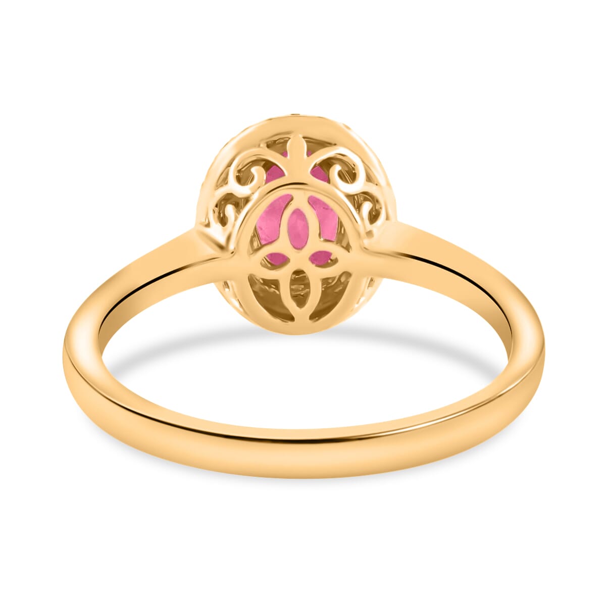 Certified Iliana 18K Yellow Gold AAA Mozambique Ruby and G-H SI Diamond Double Halo Ring (Size 7.0) 1.10 ctw image number 4
