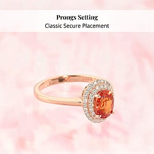 Certified & Appraised Iliana 18K Rose Gold AAA Songea Sapphire and G-H SI Diamond Double Halo Ring (Size 6.0) 3.50 Grams 1.20 ctw