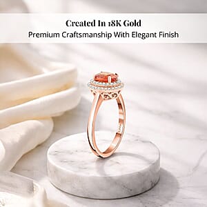 Certified & Appraised Iliana 18K Rose Gold AAA Songea Sapphire and G-H SI Diamond Double Halo Ring (Size 8.0) 3.50 Grams 1.20 ctw