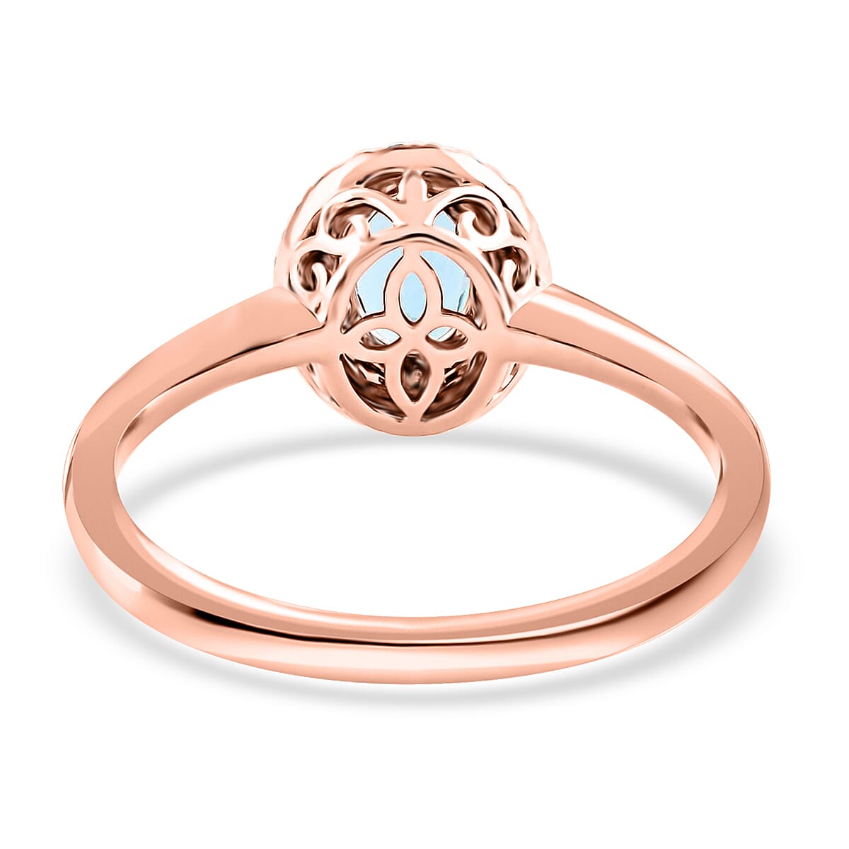 Certified Iliana 18K Rose Gold AAA Santa Maria Aquamarine and G-H SI Diamond Double Halo Ring (Size 7.0) 1.00 ctw image number 4