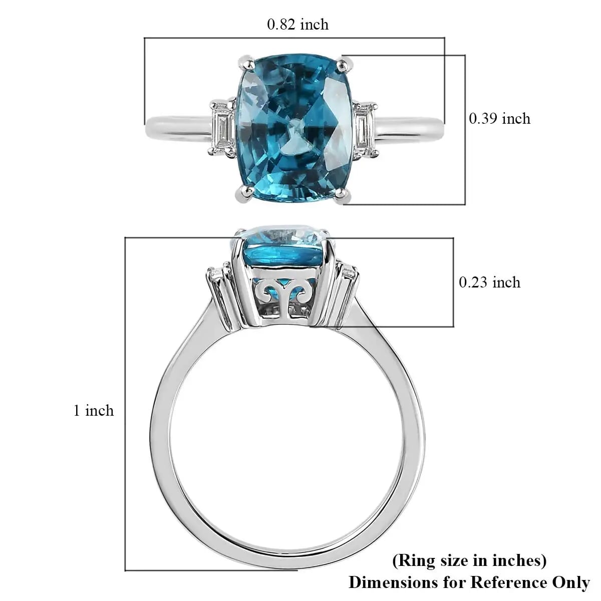 RHAPSODY 950 Platinum AAAA Ratanakiri Blue Zircon and E-F VS2 Diamond Ring 5.40 Grams 4.60 ctw image number 5