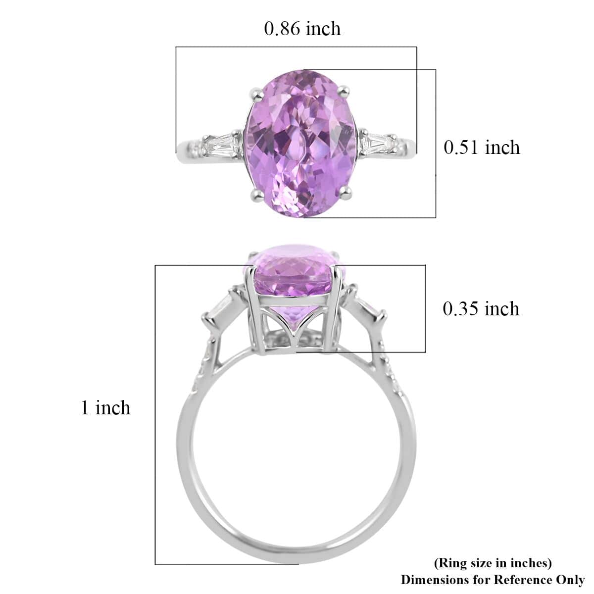 Doorbuster Certified & Appraised RHAPSODY 950 Platinum AAAA Patroke Kunzite and E-F VS Diamond Ring 4.20 Grams 5.70 ctw image number 5