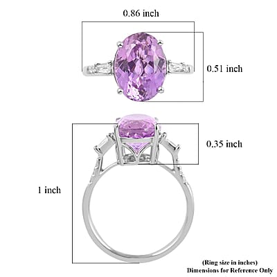 Certified & Appraised Rhapsody 950 Platinum AAAA Patroke Kunzite and E-F VS Diamond Ring (Size 10.0) 4.20 Grams 5.70 ctw