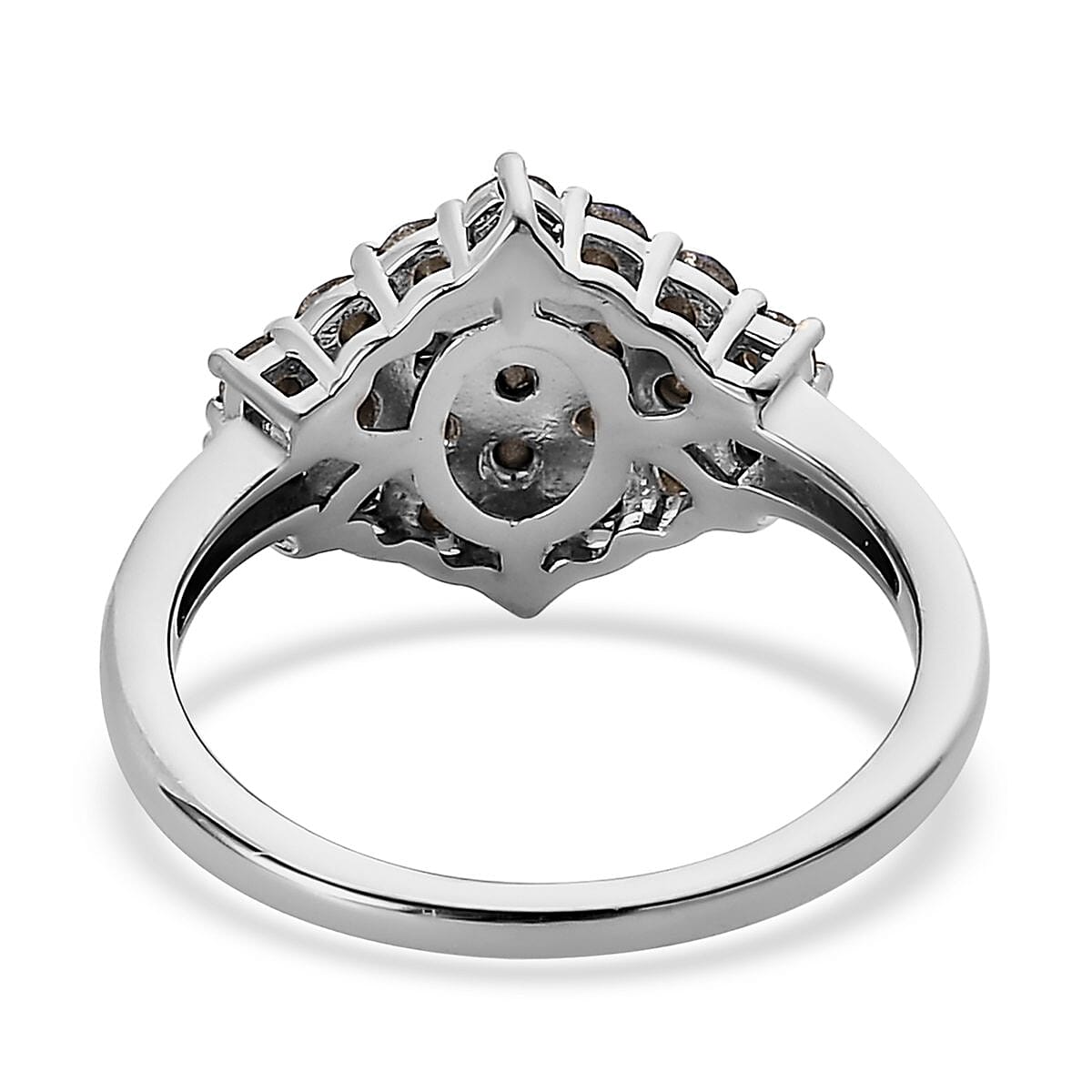 KARIS Tanzanite Color Crystal Cluster Ring in Platinum Bond (Size 10.0) 0.60 ctw image number 4