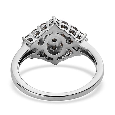 Karis Tanzanite Color Crystal Cluster Ring in Platinum Bond (Size 10.0)