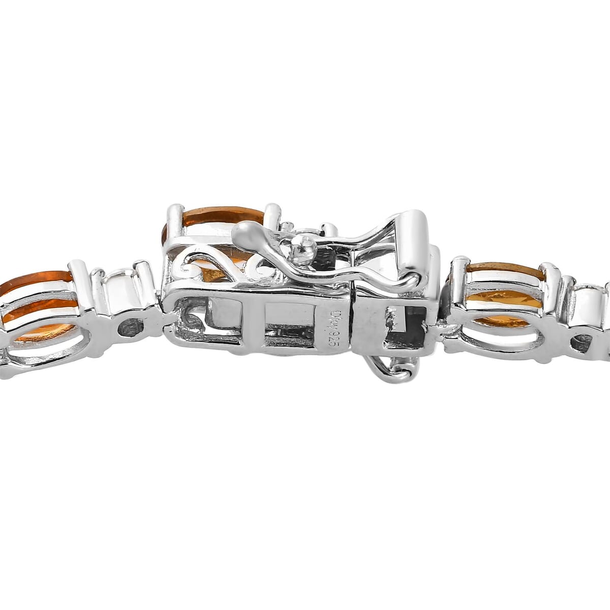 Natural Tanzanian Golden Tourmaline and Moissanite Bracelet in Platinum Over Sterling Silver (6.50 In) 9.75 Grams 8.75 ctw image number 3