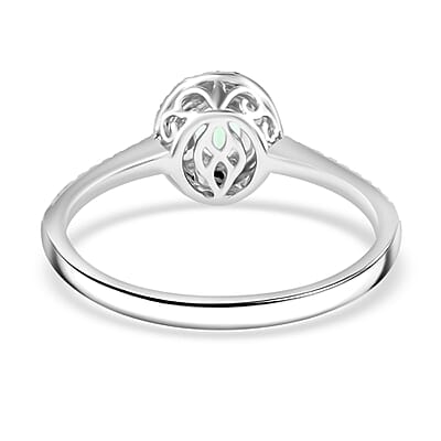 Certified & Appraised Rhapsody 950 Platinum AAAA Paraiba Tourmaline and E-F VS Diamond Double Halo Ring (Size 6.0) 0.60 ctw